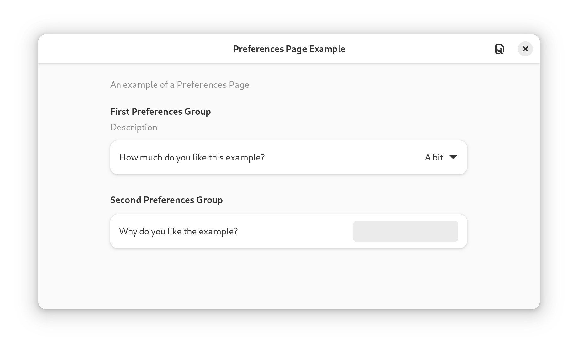 Preferences Page